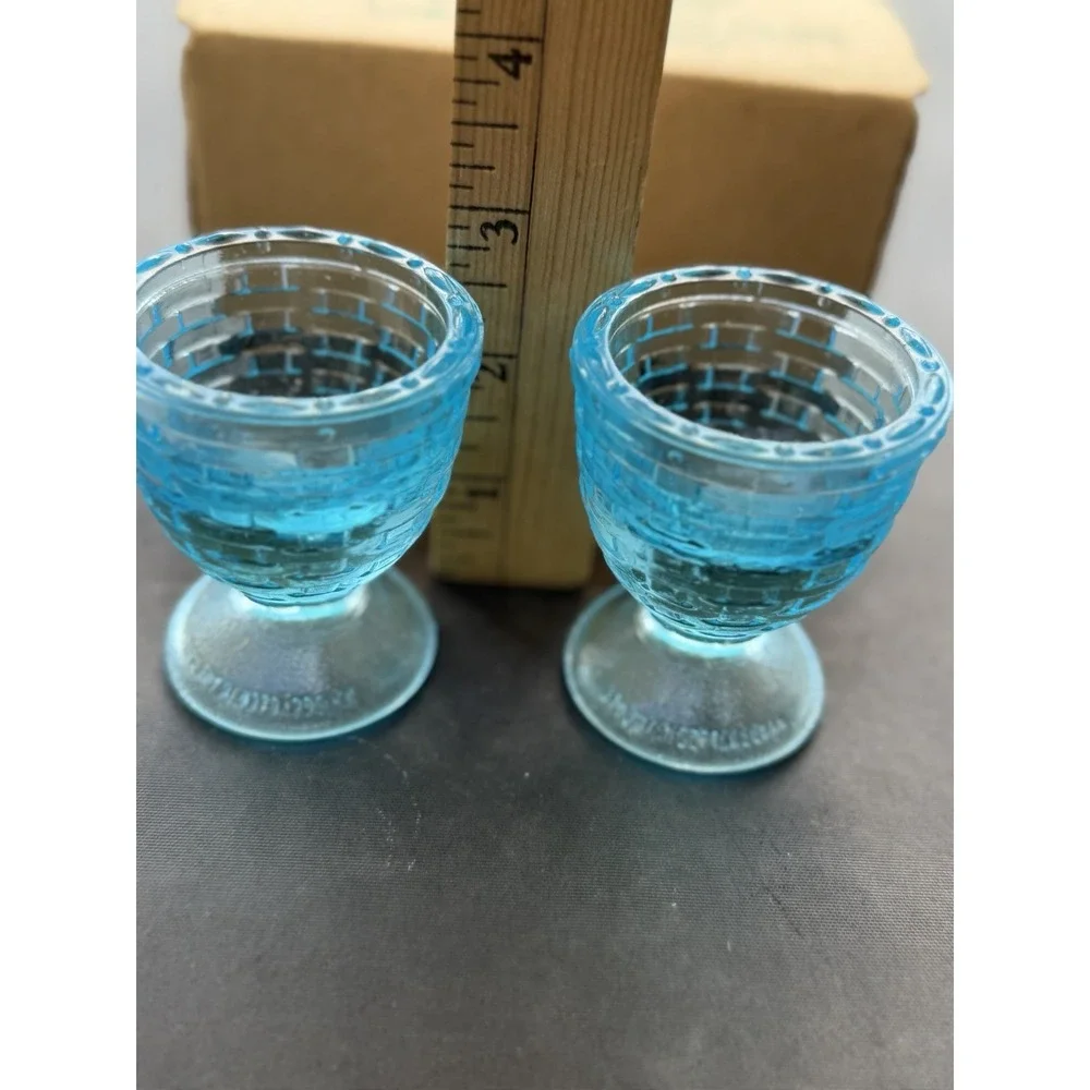 Longaberger Pottery SET OF TWO ROBINS EGG BLUE EGG CUPS